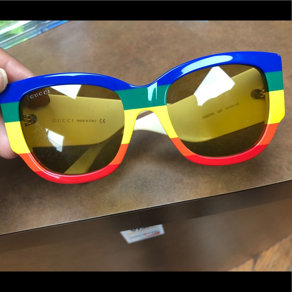 AUTH Gucci Multicolor Rainbow Style Sunglasses - Picture 3 of 6